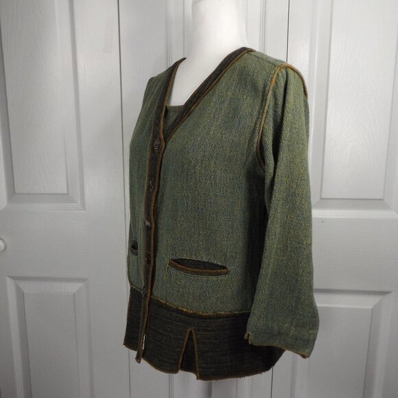 tribe OAK Hand Woven 2 Piece Top & Jacket S - Picture 12 of 15